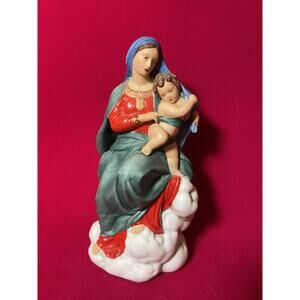 VTG Franklin Mint Raphael's Madonna Di Foligno Ceramic Figurine Statue Vatican